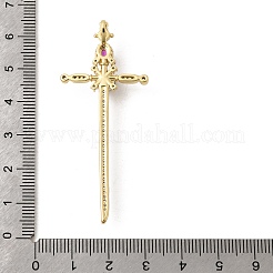 Brass Micro Pave Cubic Zirconia Pendants&nbsp;KK-H267-047G-01