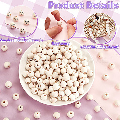 1000Pcs Natural Unfinished Wood Beads&nbsp;WOOD-GA0001-75