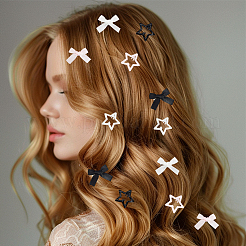 30Pcs 3 Colors Star Iron Enamel Snap Hair Clips&nbsp;OHAR-SP0001-03