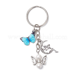5Pcs Iron Alloy Shell Pearl Keychains&nbsp;KEYC-JKC01228