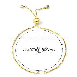 5Pcs Rack Plating Adjustable Brass Slider Bracelet Making&nbsp;MAK-FS0001-03G