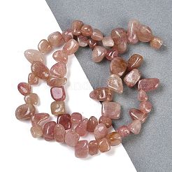 Natural Strawberry Quartz Nuggets Beads Strands&nbsp;G-B125-A21-01