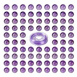 100Pcs 8mm Natural Amethyst Round Beads&nbsp;DIY-LS0002-40
