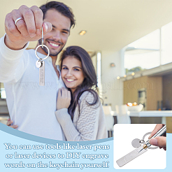 201 Stainless Steel Blank Pendant Keychains&nbsp;KEYC-WH0029-141