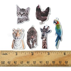 12Pcs 6 Styles Printed Opaque Acrylic Pendants&nbsp;SACR-FS0001-26