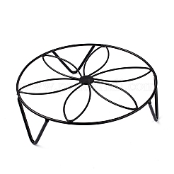 3Pcs 3 Colors Flat Round with Flower Pattern Iron Display Decorations&nbsp;AJEW-NB0002-99