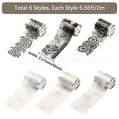 6Rolls 6 Styles Lace Patterns PET Floral Decorative Tape Set&nbsp;AJEW-SP0002-75