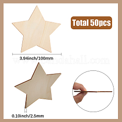 50Pcs Wood Cutouts&nbsp;DIY-SP0004-64A-03