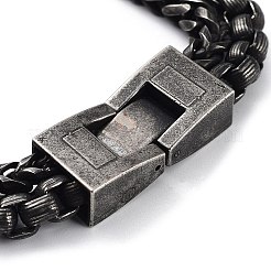 304 Stainless Steel Double Layer Link Bracelets for Men&nbsp;BJEW-D031-24B