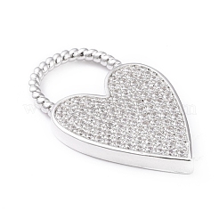 Brass Micro Pave Clear Cubic Zirconia Pendants&nbsp;ZIRC-L097-004P