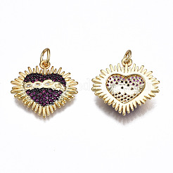 Brass Micro Pave Cubic Zirconia Pendants&nbsp;ZIRC-Q200-007-NF