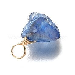 Electroplated Natural Quartz Pendants&nbsp;PALLOY-JF04374-02