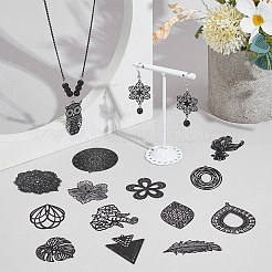 38Pcs 19 Style Spray Painted 430 Stainless Steel Big Pendants&nbsp;STAS-PH0006-75