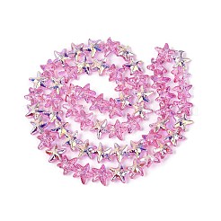 Electroplate Transparent Glass Beads Strands&nbsp;EGLA-Q136-01A-13