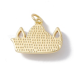 Brass Micro Pave Clear Cubic Zirconia Pendants&nbsp;KK-I692-04G
