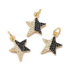 Rack Plating Brass Micro Pave  Cubic Zirconia Pendants&nbsp;KK-B068-22G