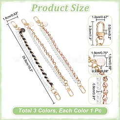 3Pcs 3 Colors Imitation Leather & ABS Plastic Imitation Pearl Double Strand Bag Handles&nbsp;FIND-WR0008-10