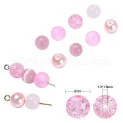 100Pcs Transparent Frosted Glass Beads Strands&nbsp;GLAA-CJ0002-07