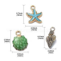 30Pcs 15 Styles Alloy Enamel Pendants&nbsp;ENAM-YW0003-88