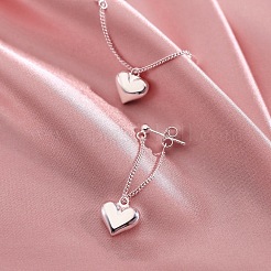 Heart Alloy Dangle Stud Earrings&nbsp;FS-WG2F047-01