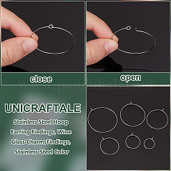 316L Stainless Steel Hoop Earring Findings&nbsp;STAS-UN0015-24P