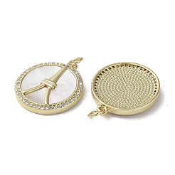 Brass Micro Pave Cubic Zirconia Pendants&nbsp;KK-G485-01G
