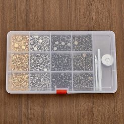 320 Sets 4 Colors 2 Sizes Iron Semi-Tublar Collision Rivets Kits&nbsp;DIY-WH0304-489