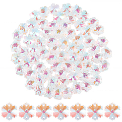 80Pcs Transparent Faceted Glass Connector Charms&nbsp;GLAA-SP0001-88C-02