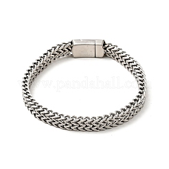 Tarnish Resistant 304 Stainless Steel Mesh Chain Bracelet with Magnetic Clasp for Men Women&nbsp;BJEW-E009-18P