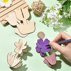 36Bags 9 Styles Unfinished Wooden Flower for Painting Arts&nbsp;WOOD-CJ0002-76