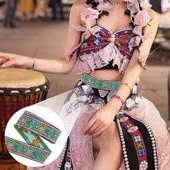 Ethnic Style Embroidery Polyester Ribbons&nbsp;OCOR-WH0079-40C