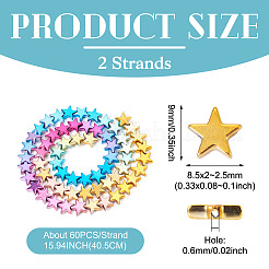 2 Strands Gradient Color Electroplated Synthetic Non-magnetic Hematite Beads Strands&nbsp;G-TA0002-82