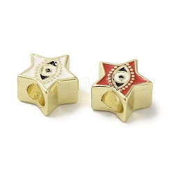Brass Enamel European Beads&nbsp;KK-R162-060G
