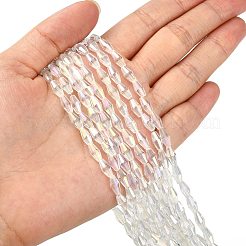 Electroplate Glass Beads Strands&nbsp;X-EGLA-R020-8x4mm-13