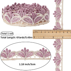 6Yards Polyester Wavy Lace Trim Ribbon&nbsp;SRIB-GF0001-45D