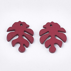 Painted Poplar Wood Pendants&nbsp;WOOD-T021-11B