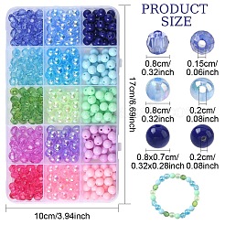 345Pcs 15 Styles Opaque & Transparent Acrylic Beads&nbsp;MACR-YW0003-95