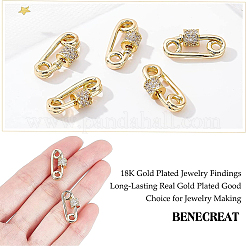 Brass Micro Pave Clear Cubic Zirconia Screw Carabiner Lock Charms&nbsp;KK-BC0004-62