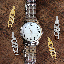 10Pcs 2 Colors Rack Plating Brass Micro Pave Clear Cubic Zirconia Watch Band Clasps&nbsp;ZIRC-DC0001-08