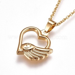304 Stainless Steel Pendant Necklaces&nbsp;NJEW-F225-11G