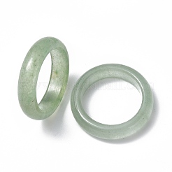 Natural Green Aventurine Plain Band Ring&nbsp;RJEW-P044-01B-06