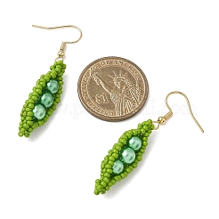 304 Stainless Steel Glass Seed Beads Pea Dangle Earrings&nbsp;EJEW-MZ00557