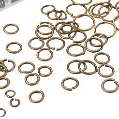 Mixed Sizes Diameter 4-10mm Brass Open Jump Rings&nbsp;KK-PH0008-AB-NF-B