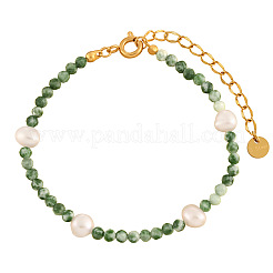 Round Natural Green Spot Jasper Beaded Bracelets&nbsp;IU9367