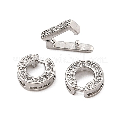 Brass Micro Pave Clear Cubic Zirconia Fold Over Clasps&nbsp;KK-C075-12P