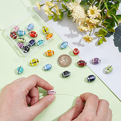 24Pcs 12 Colors Handmade Porcelain Beads Strands&nbsp;PORC-PH0001-42