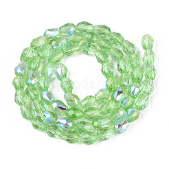 Transparent Electroplate Glass Beads Strands&nbsp;EGLA-N023-6x8mm-A08