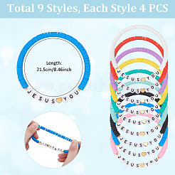 36Pcs 9 Styles Polymer Clay Beads Bracelets for Women Men&nbsp;BJEW-UN00010