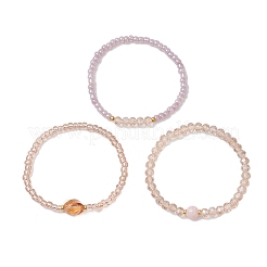 3Pcs 3 Styles Glass Beads Stretch Bracelets for Women&nbsp;BJEW-JB12880