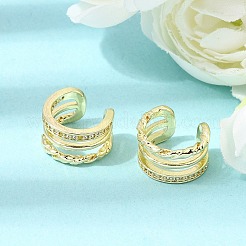 Brass Micro Pave Cubic Zirconia Cuff Earrings&nbsp;CU-CBAE7DF-35G